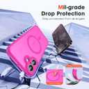 for iPhone 16 Plus Case with Magnetic [Compatible with Mag-Safe] [Upgraded Full Camera Protection] [Heat Dissipation] Matte Translucent Back Shockproof Phone Cover 6.7 Inch-Hot Pink