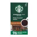 Starbucks VIA Instant Coffee Packets, Single Serve, Medium Roast Coffee, Pike Place Roast, 96 Packets (EXP 05/11/27)