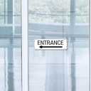 9"x3" Left Arrow Entrance Sign Self-adhesive Door Wall Signage for House Home Office Business Gate (White)