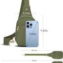 2 x VOROLO Large Sling Bag,Crossbody Bags For Women and Men with Ajustable Strap Trendy Sling Khaki Green