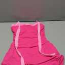 Kaximil Women's Square Neck Ruffle Hem Mini Dress Ruched Waist Short Party Dresses, Bright Pink, Size Small