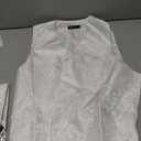 Alizeal Men's 5pcs Paisley Suit Vest Classic Jacquard Button-Down Waistcoat Set, White-S