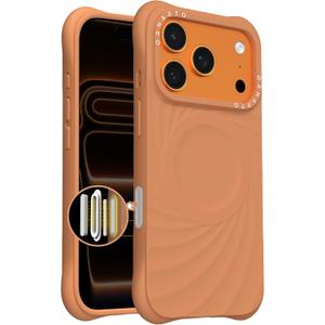 ORNARTO Vortuxe for iPhone 17 Pro Max Case 6.9" | 2X MIL-STD Protection | Camera Button Control | Compatible with MagSafe | Sleek Aesthetic Liquid Silicone Phone Cover | Autumn Orange