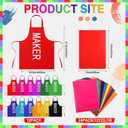 Toulite 12 Sets Halloween Group Costumes for Teacher Adults Colorful Marker Aprons and DIY Cone Hats Halloween Marker Costumes Aprons Cardstock Hat Funny Outfit for School Themed Events