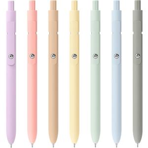 6 x Gel Pens, 7pcs 0.5mm Quick Dry Black Ink Fine Point Smooth Writing Pens, Cute Teacher Work Desk Accessories Office School Supplies Gifts for Men Women Student Nurse, Valentines Day Gifts for Kids (Multicolor & 7 Morandi)