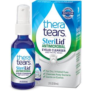 TheraTears SteriLid Antimicrobial Eyelid Cleanser and Face Wash, for irritated eyes, 2 fl oz Spray