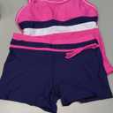 PROALLO Little Girls' Summer Swimwear Two Piece Boyshort Tankini Kids Swimsuit, 3XL, Pink