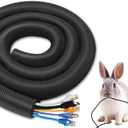 Cord Protectors from Pets No Chew 8.2ft 1/2inch, YCLYC Spilt Wire Protector Tubing Cable Sleeve, Black Cord Wrap Cable Organizer, Power Wire Organizers for Cords, Cable Management Under Desk, Computer
