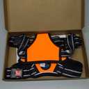 PHOEPET No Pull Dog Harness Medium Reflective Front Clip Vest with Handle,Adjustable 2 Metal Rings 3 Buckles,[Easy to Put on & Take Off](M, Orange)