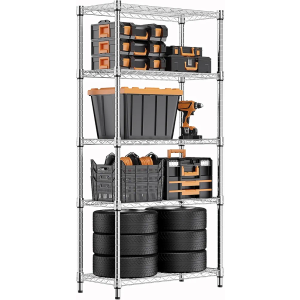 1250 lbs Steel Heavy Duty 5-Tier Utility Shelving Unit Steel Organizer Wire Rack for Home,Kitchen,Office,Chrome (13.7" D x 23.6" W x 62.4" H) 1250 lbs Steel Heavy Duty 5-Tier Utility Shelving Unit Steel Organizer Wire Rack for Home,Kitchen,Office,Chrome (13.7" D x 23.6" W x 62.4" H)