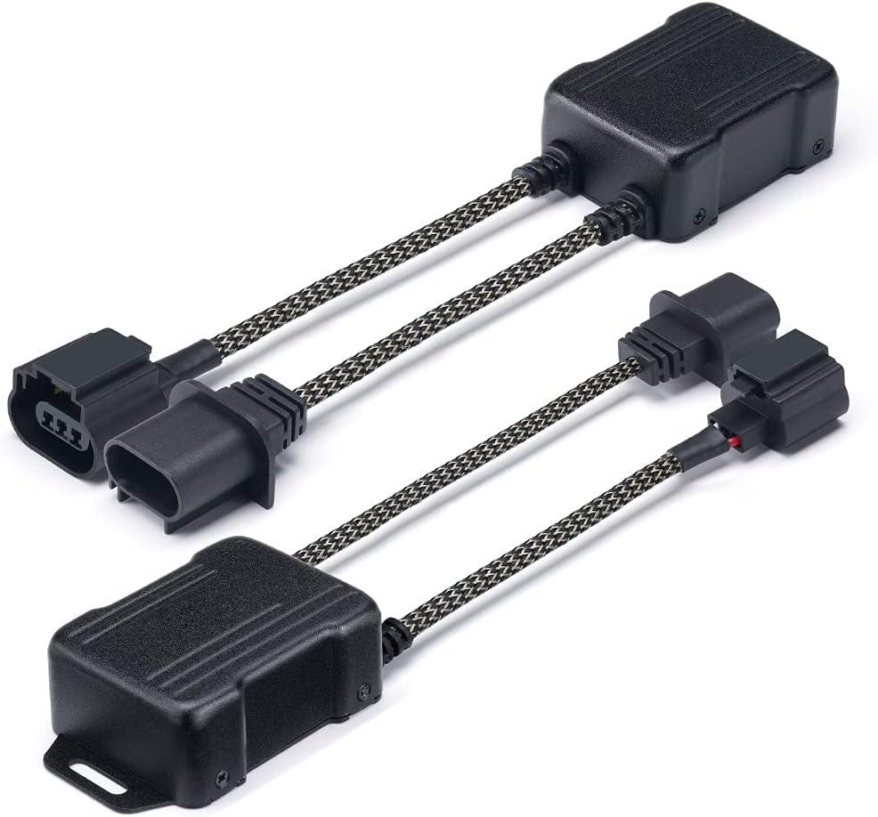 Xprite H13/9008 LED Canbus Decoder Anti Flicker Harness Error Free Resistor Capacitor for LED Headlight Bulbs, Pack of 2