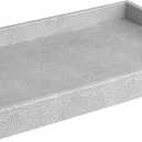 Home Redefined Modern Elegant 17.5"x12" Rectangle Glossy Grey Shagreen Faux Leather Decorative Tray Ottoman Coffee Table Perfume Kitchen Display Perfume Serving Tray with Gold Polished Metal Handles.
