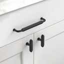 Asidrama 10 Pack Matte Black Kitchen Cabinet Knobs Cabinet Hardware Zinc Knobs for Dresser Drawers