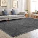 Non Slip Area Rugs for Living Room, 8x10 Washable Fluffy Soft Memory Foam Rug,Shag Throw Floor Carpet Indoor, Bedroom Rug for Kids Home Dorm Decor, Gray