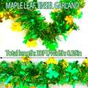 33FT Glitter St.Patrick's Day Tinsel Garland Decorations Green & Gold Shamrock Clover Metallic Twist Shamrock Garland for Irish Festival Party Tree Mantle Office Parade Floats Ornaments