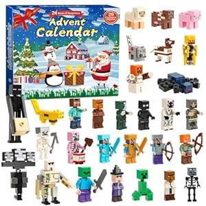 Christmas Advent Calendar 2025 â€“ Countdown Calendar 24Days with 29 PCS Exclusive HolidayThemed Collectible Figures, Countdown Surprise Gifts for Boys Girls