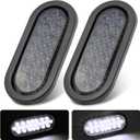 MADCATZ (Pack of 2) 6 Inch Oval Smoked Lens Amber LED Sealed Turn Signal Tail Lights 24 Diodes F3 Piranha Trailer Bus Lorry Truck 12V DC 3 Prong Plugs OA12