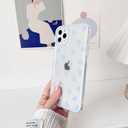 NITITOP Compatible with iPhone 11 Pro Max Case Cute Clear Blue Durable Love Heart Pattern for Girls Women Soft TPU Transparent Colourful Frame Full Camera Lens Shockproof Protective Cover - Blue