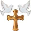 Jumbo 44 Red Gold Cross Balloons Laser Shiny Dove Foil Balloons for Christmas First Communion Baptism Party Christening Confirmation Party Mi Bautizo Decorations Christmas Party Decor