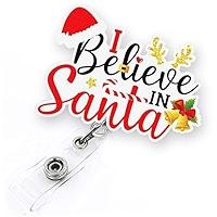 Christmas Badge Reel- Santa Badge Reel- I Believe Badge Reel