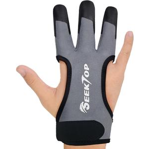 3 x Seektop Archery Gloves Shooting Hunting Leather Three Finger Protector for Youth Adult Beginner