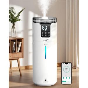Lacidoll 16L Smart Humidifier large room, Whole house Humidifier for Home 1500 sq.ft with APP/Voice/Remote Control, Ultrasonic Cool Mist Humidifiers for Bedroom, Plants, office with Tube, White