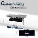Outdoor Folding Table, 7.93LBS Ultralight Camping Table with Built-in Storage & Carry Bag, 225LBS Heavy Duty Aluminum Tabletop Carbon Steel Frame for Camping, Picnic, Beach, BBQ, 47.24"L x 21.65"W x 25.2"H