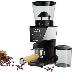 BioloMix Electric Coffee Grinder, Conical Burr Grinder with 30 Precise Grind Settings, LCD Touchscreen, Anti-Static Technology, for Espresso, French Press, Cold Brew, 1-12 Cups, Black (BG706)