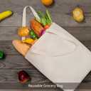 TOPDesign 12-Pack Cotton Tote Bags with 4" Gusset, 15"x16"x4" Economical Lightweight Reusable Grocery Shopping Cloth Bags, Bulk Blank Plain Totes for DIY, Vinyl, Sublimation, Gift (Natural)