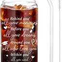 Graduation Gifts for Her 2026 Glass Cups with Lids and Straws 16oz Drinking Graduation Decorations College High School Student Gift New Job Congratulations Gifts