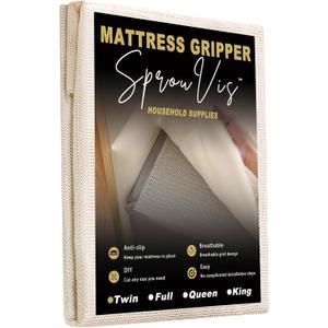 Mattress Slide Stopper and Gripper, Keep Bed and Topper Pad from Sliding for mattresses, Carpets, Sofas, Chair Cushions, Easy Trim, Slip Resistant, Grips Helps Stop Slipping (Twin, Milk White )