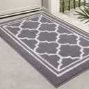 Olanly Entrance Door Mat Outdoor Absorbent Foot Carpet Kitchen Anti-Slip Floor Protector Rug Indoor Resist Dirt Doormat Decor, 31x20" Gray