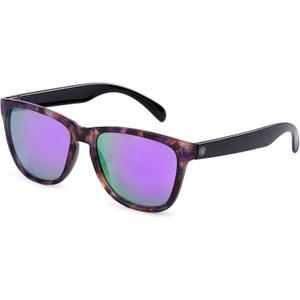 COLOSSEIN Sunglasses Womens,Classic Square Frame UV400 Mirrored Lens,Sunglasses Fit For Beach,Vacation,Driving (C29 - Black Floral/Purple Mirrored Lens)