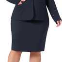 Agnes Orinda Plus Size Blazer and Skirt Suit Sets for Women 2 Piece Outfits Business Casual Suit Sets, Blazer 1x, Skirt 2x