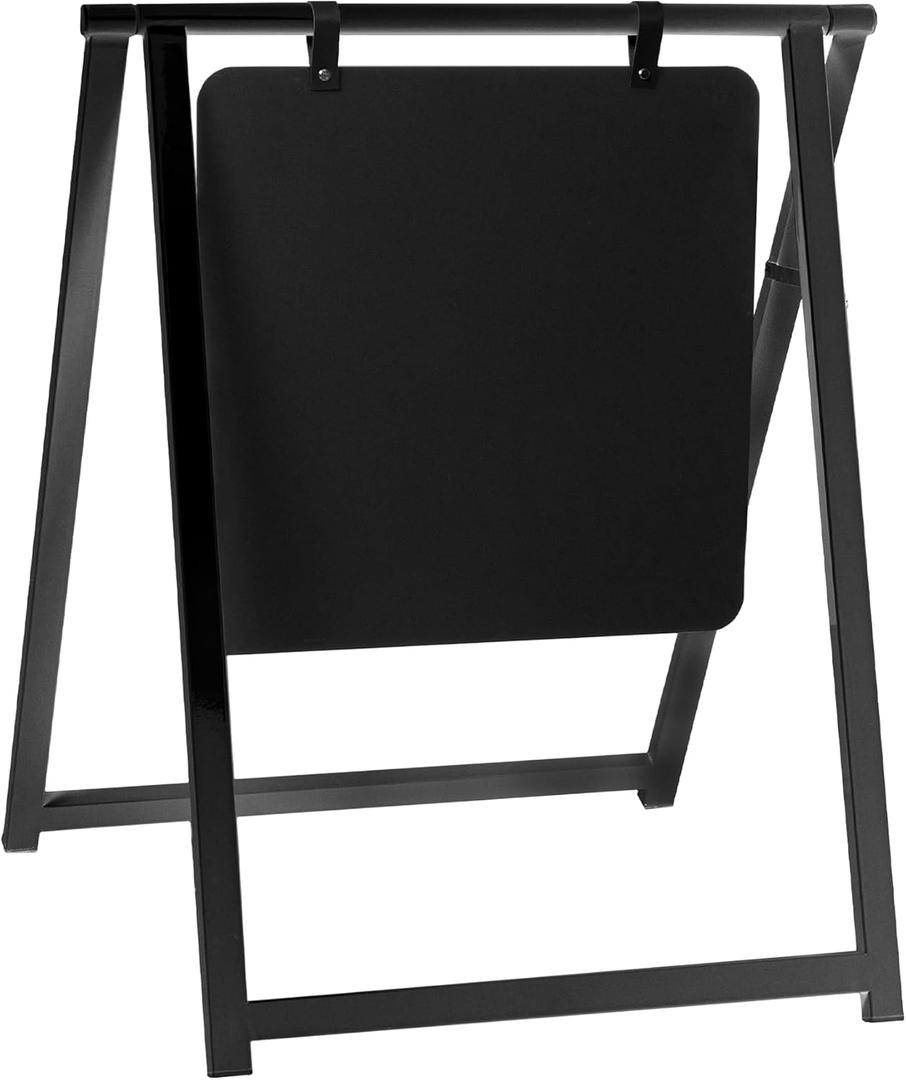Ilyapa Metal Double Sided Swinging Chalkboard Sidewalk Sign - 24 X 30 inch Black Magnetic A Frame Alternative Menu Board for Many Kinds of Events