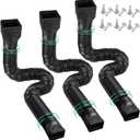 3 Pack Rain Gutter Downspout Extensions Flexible,Downspout Diverter Extendable From 21" To 58". Downspout Extender Is Suitable For Most Drain Pipe (Black)