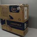 Serta Essential Armless TaskChair, Small Desk Chairs with Wheels, Breathable Mesh Back and Faux Leather, Quality Foam Cushion Seat for Comfort, Minimal Design for Vanity Table, Black