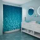 Ocean Decor Shower Curtain, Underwater Blue Ocean Waves Blue Ripple,Seascape Bright Sunshine Through Deep Blue Sea View Polyester Cloth Print Bathroom Curtains Include Hooks Sets 70w by 70L