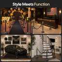 8 Pack Black&Gold Stanchions and Velvet Ropes Set, Stainless Steel Crowd Control Barriers, 6Pcs Black Ropes and Poles for Party Supplies,Photobooth Accessories, Prom,Birthday,Business,Wedding, Museums