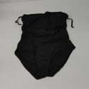 Holipick Women Strapless Bandeau One Piece Swimsuits Sexy Mesh Cutout Bathing Suits Tummy Control Swimwear (Black 1)