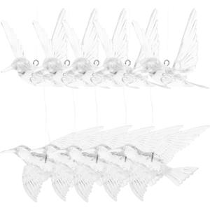 Crystal Hummingbird Ornament 5.70X3.93X1.18In Iridescent Hanging Pendant for Wedding Ceiling Decoration DIY Transparent Acrylic Bird Decor