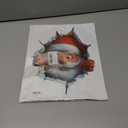 3D Large Santa Claus Sticker, Creative Peel-and-Stick Santa Claus Breaking Through The Wall Design, Christmas Holiday Cartoon Sticker (5 PCS)