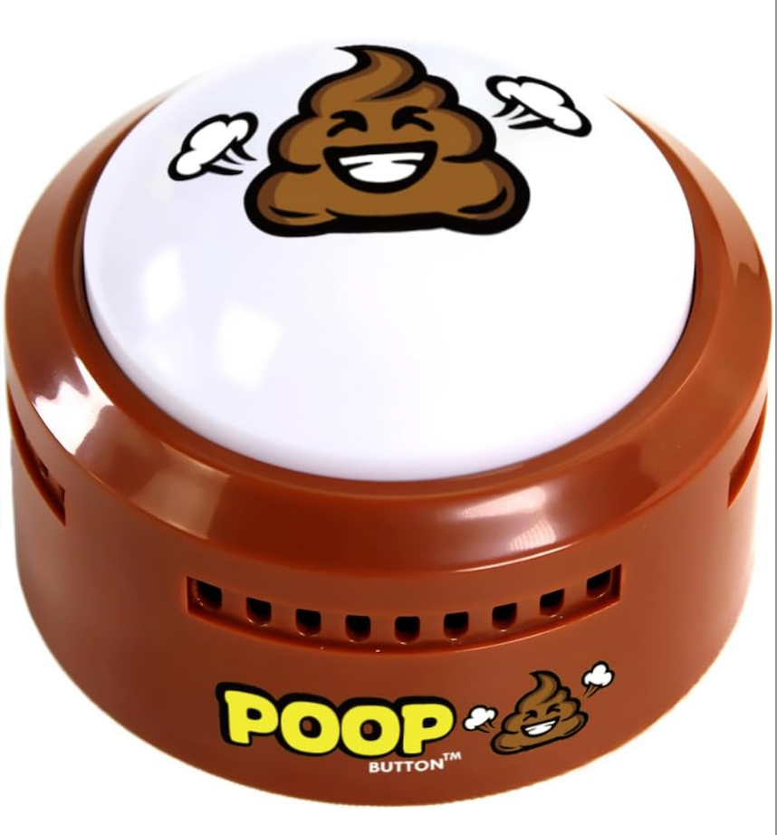 Poop Button - Lights Up and Plays 20 Funny Fart Sounds - Fun Prank & Gag Gift - Funny Gift & Stocking Stuffer