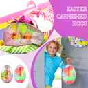 Funtery 4 Pcs Jumbo Easter Eggs 10 Inch Plastic Giant Easter Eggs with Handles, Clear Large Baskets Fillable Big Bunny Egg Shaped Baskets Containers Decoration (Transparent)