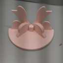 OMISTAR Wooden Bow Floating Shelves, Pink Wooden Bow Wall Holder, Decorative Display Rack for Bedroom Living Room Nursery, Cute Butterfly Bow, Easy Assembly, Home Wall Decor