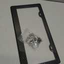 Real Carbon Fiber License Plate Frame, 100% Pure Carbon Fiber Frame, Black License Plate Holder Cover with Screw Caps, Anti-Vibration Pads, (Twill 2 Hole)