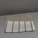 jinchan Nautical Valance Striped Linen Curtain 16 Inch Farmhouse Room Darkening Kitchen Valance for Living Room Window Double Layer Blackout Window Pinstripe 1 Panel Black on White