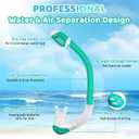 Vvinca Snorkel Set for Kids 3-14, Dry Top Snorkeling Gear for Boys Girls Youth, Panoramic View Swim Goggles with Nose Cover & Anti-Fog Lens, Junior Scuba Diving Mask with Adjustable Soft Fabric Strap