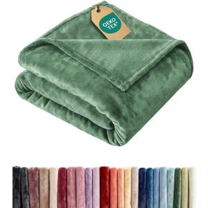Ultra Soft Fleece Blanket Throw Size - Flannel Fleece Luxury Throw Blanket - Lightweight for Couch Bed Chair - Thick, Warm and Breathable - All Season Cozy Anti-Static Microplush Bedding, Sage Green