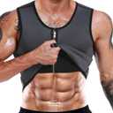 NonEcho Men Sauna Vest Hot Sweat Waist Trainer Corset Neoprene Tank Top Shapewear Slimming Shirt Workout Suit